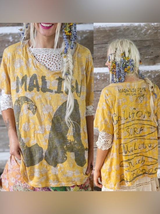 Magnolia Pearl Tops - Magnolia Pearl Malibu California Encelia Surfboard Tee One Size